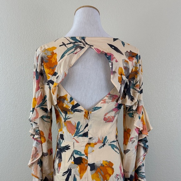BCBGMaxazria Floral Long Sleeve Dress Size 2 - Picture 5 of 11